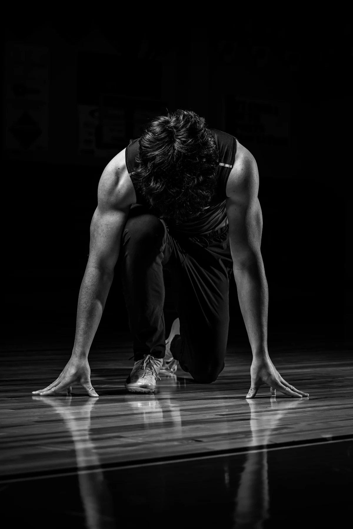 Athlete in a sprint start