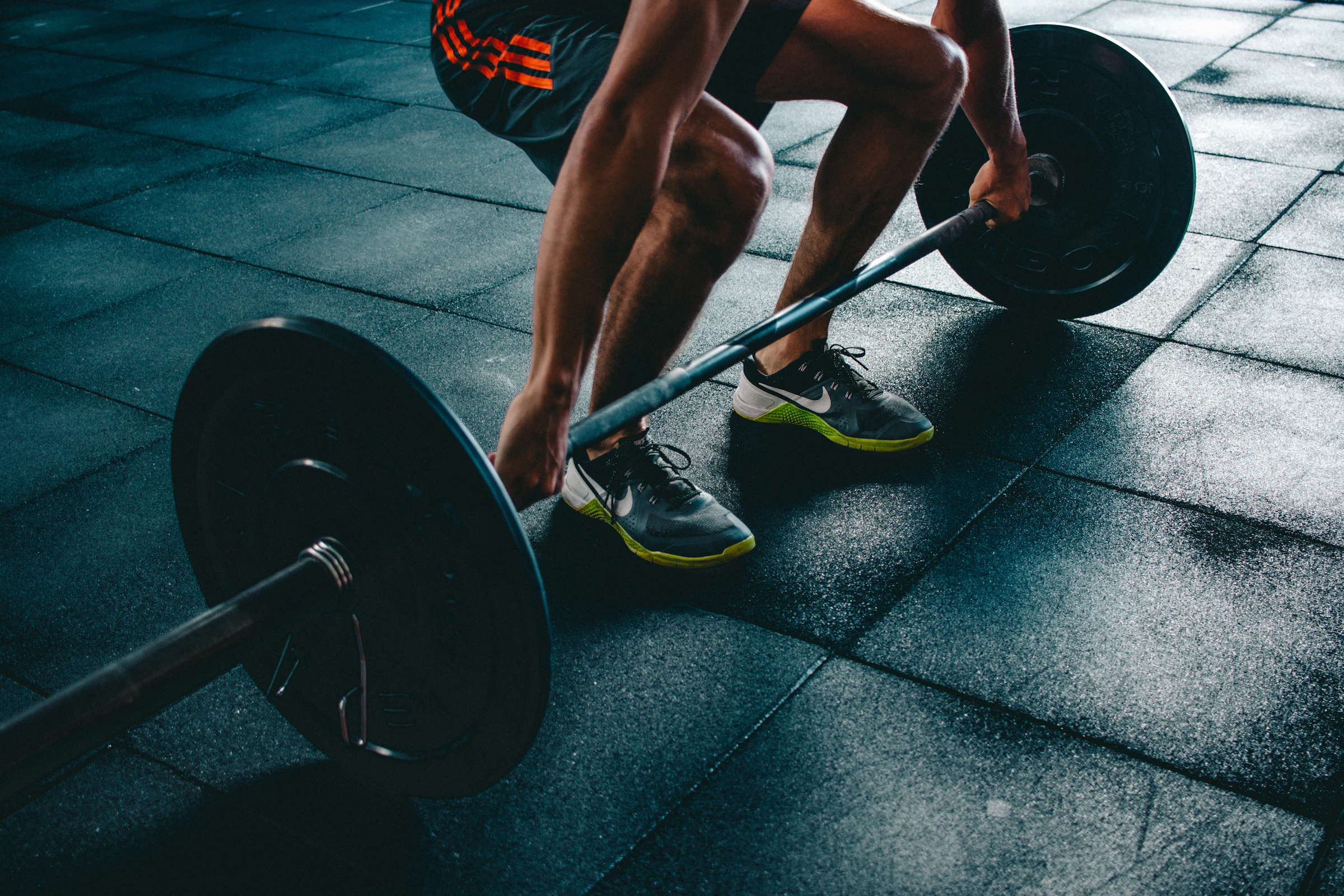 Lifter setting up a deadlift
